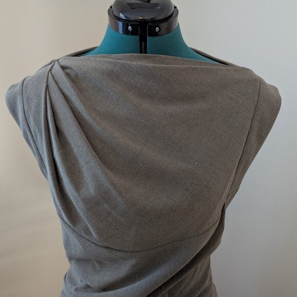 Grey Draped Business Casual Dress - Picture 2 of 7